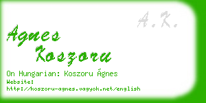 agnes koszoru business card
